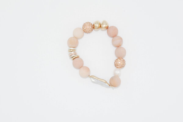 PULSERA GEA GRIS ROSA CORAL - Imagen 2
